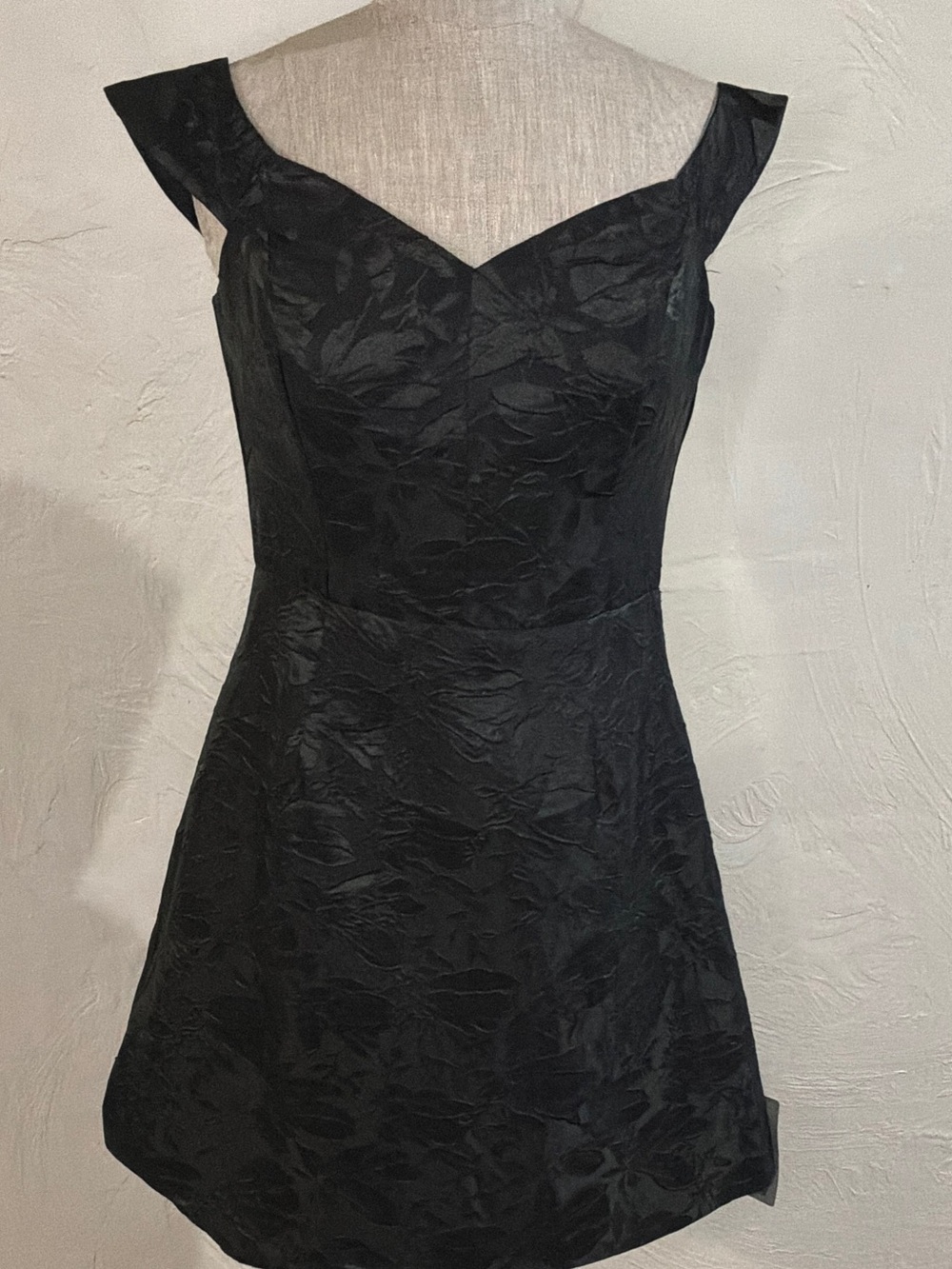 Lulu's Black Textured Mini Dress